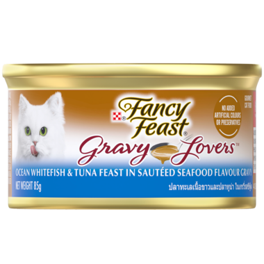 FANCY FEAST® Gravy Lovers Ocean Whitefish & Tuna Feast in Sautéed Seafood Flavour Gravy - 85G