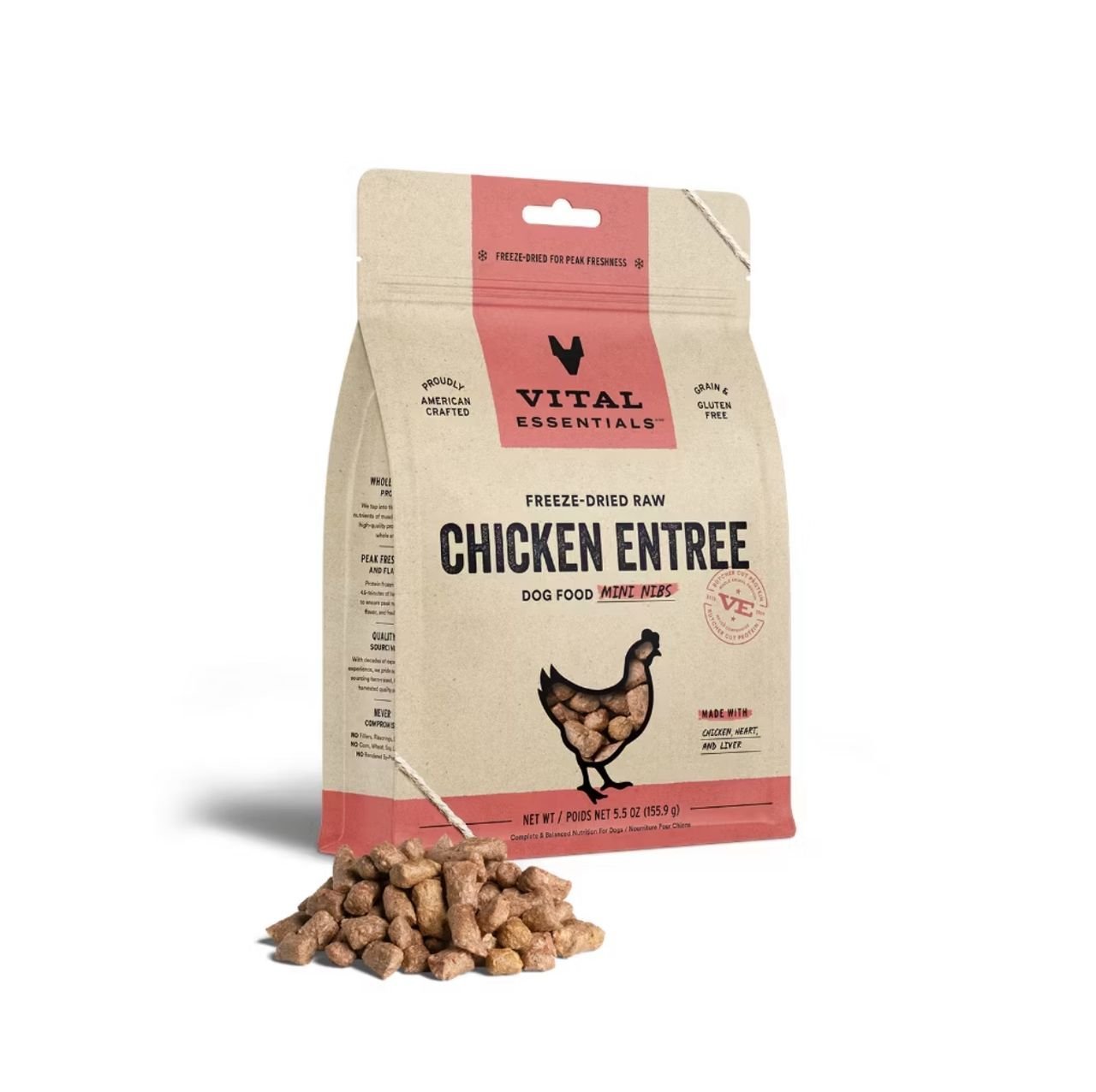 Vital Essentials Freeze Dried Raw Mini Nibs Entree Chicken for Dog and Cat 155.90gram