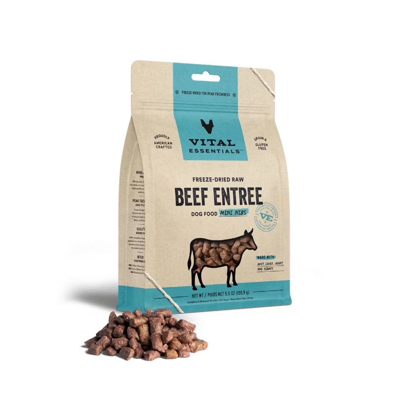 Vital Essentials Freeze Dried Raw Mini Nibs Entree Beef for Dog and Cat 155.90gram
