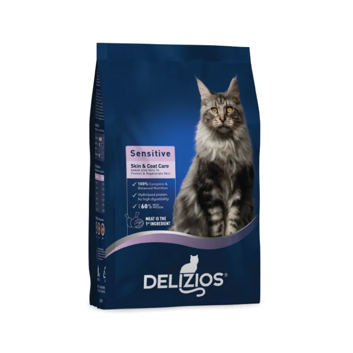 Delizios Premium Dry Cat Food Skin & Coat Care - 1KG